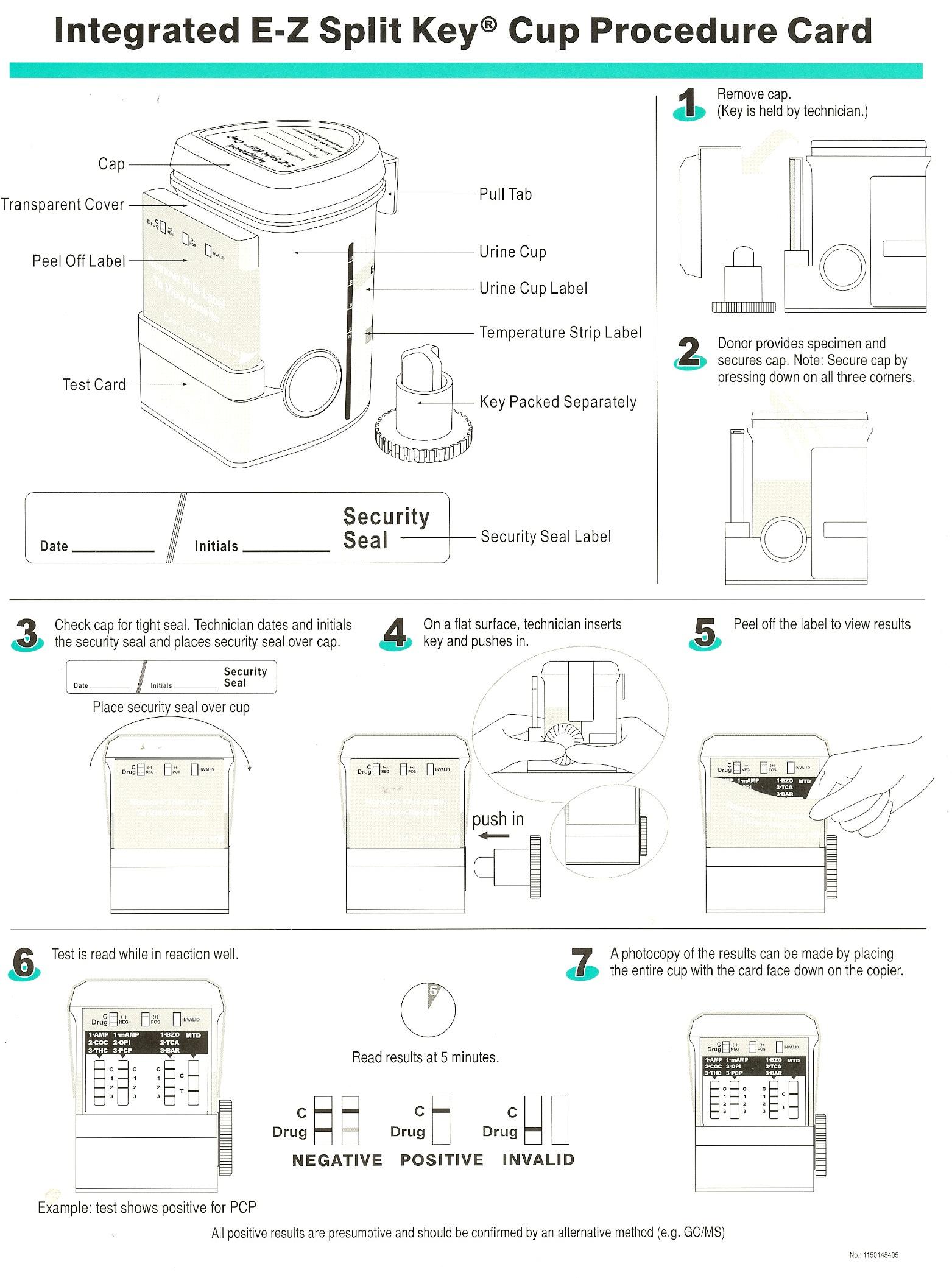 E-Z Integrated Key Cup Drug Test Instructions